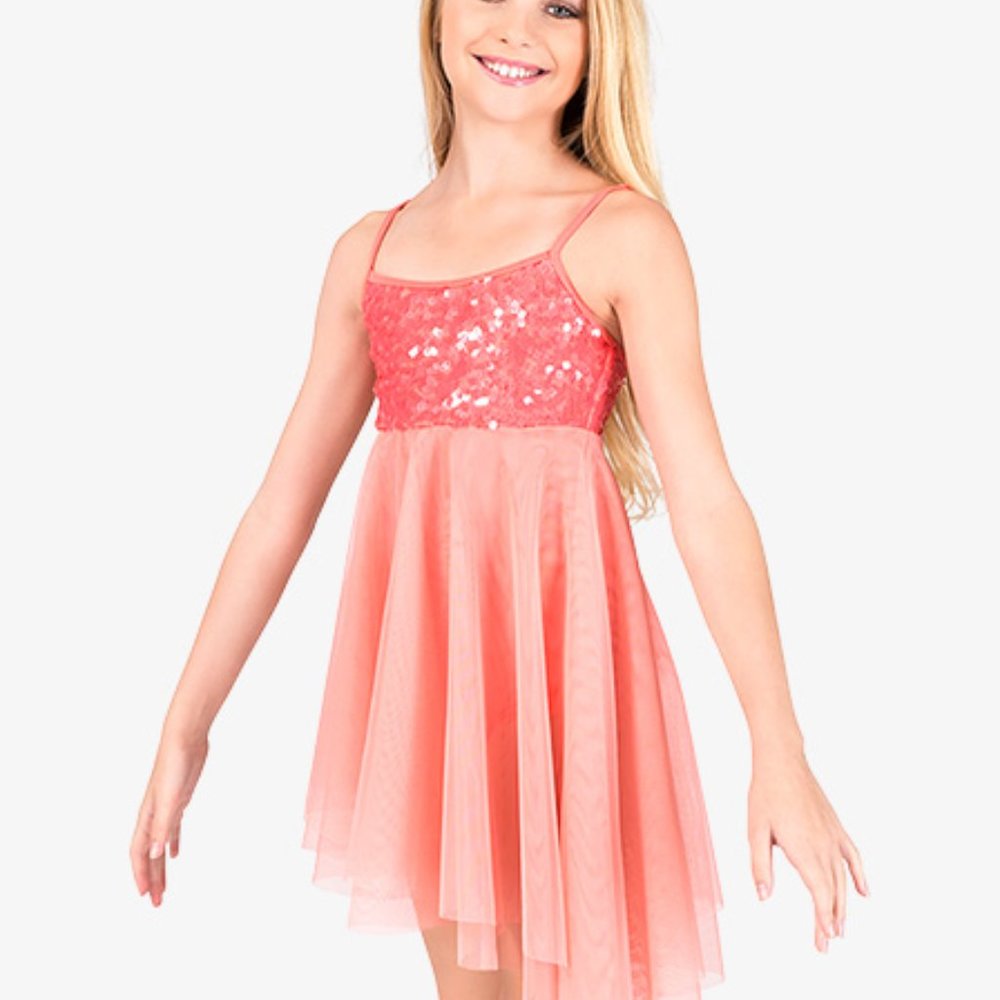 Coral lyrical dress